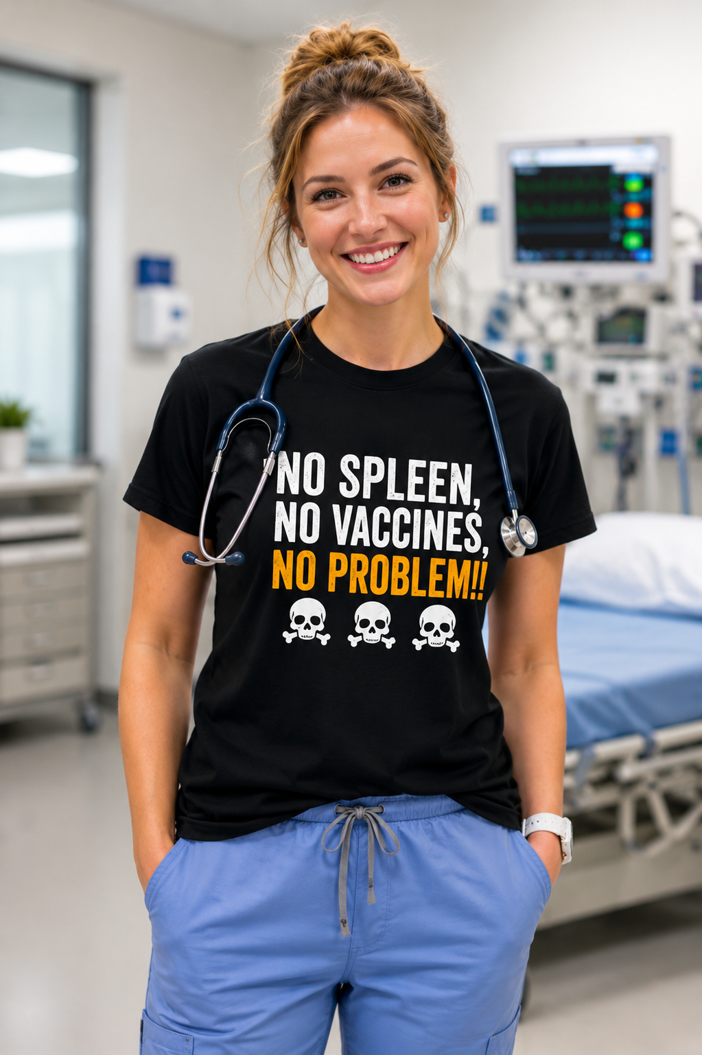 No Spleen,No Vaccine,No problem T-shirt